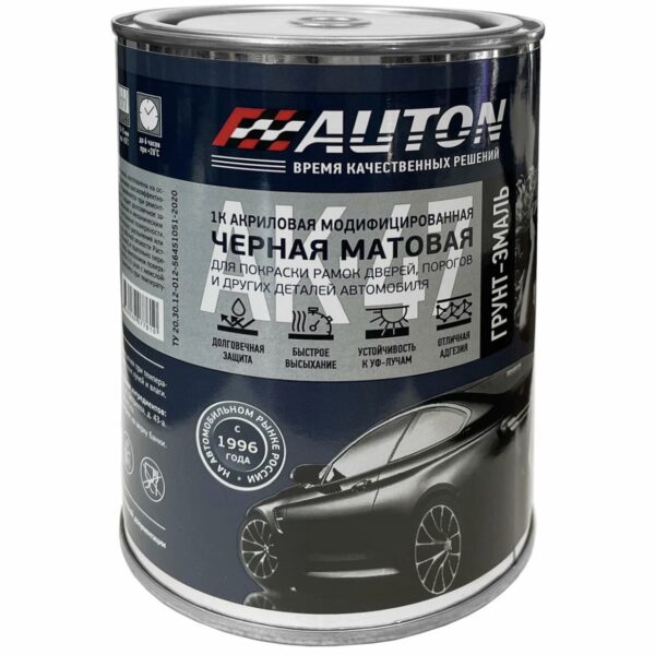AUTON Краска  акриловая Черная матовая 1К